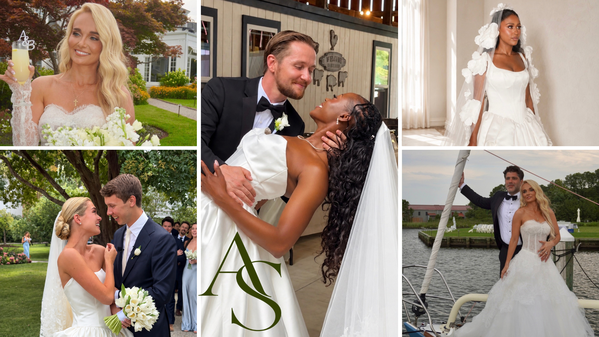 Collage of wedding moments by Aisle Social, wedding content creators in Maryland, Virginia, Washington DC and Philadelphia